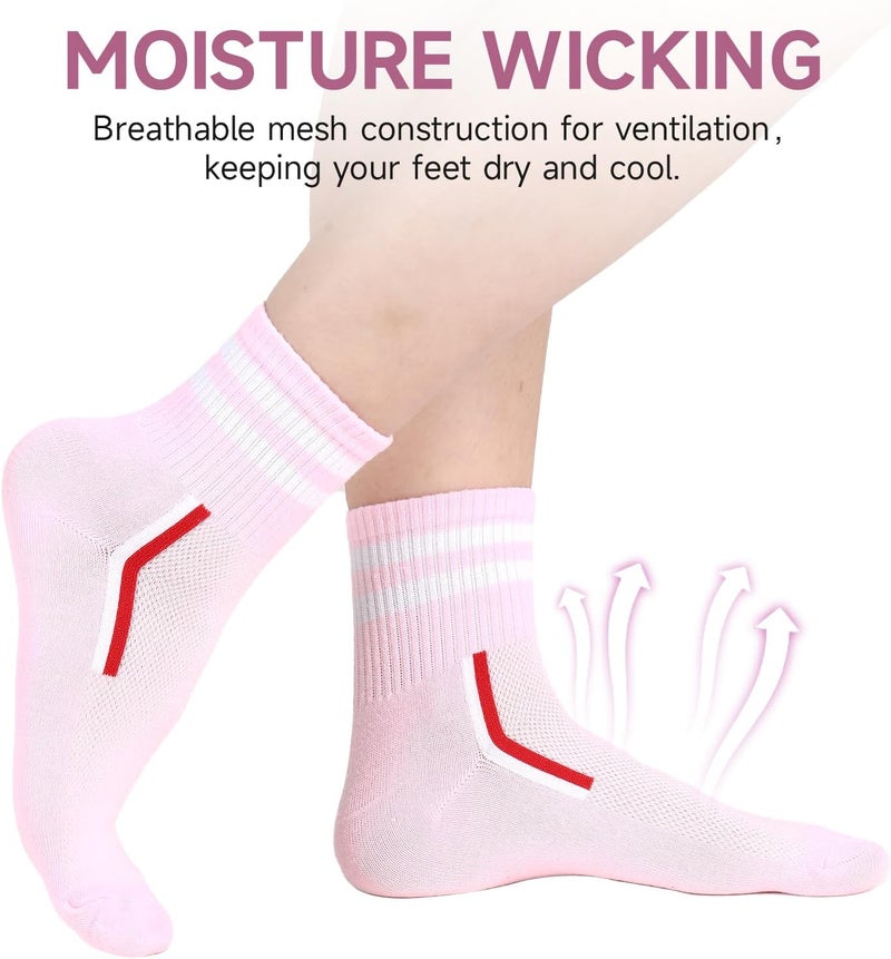 IDALOP 20 Pairs Women‘s Colorful Athletic Crew Socks Casual Soft Lightweight Quarter - Image 2